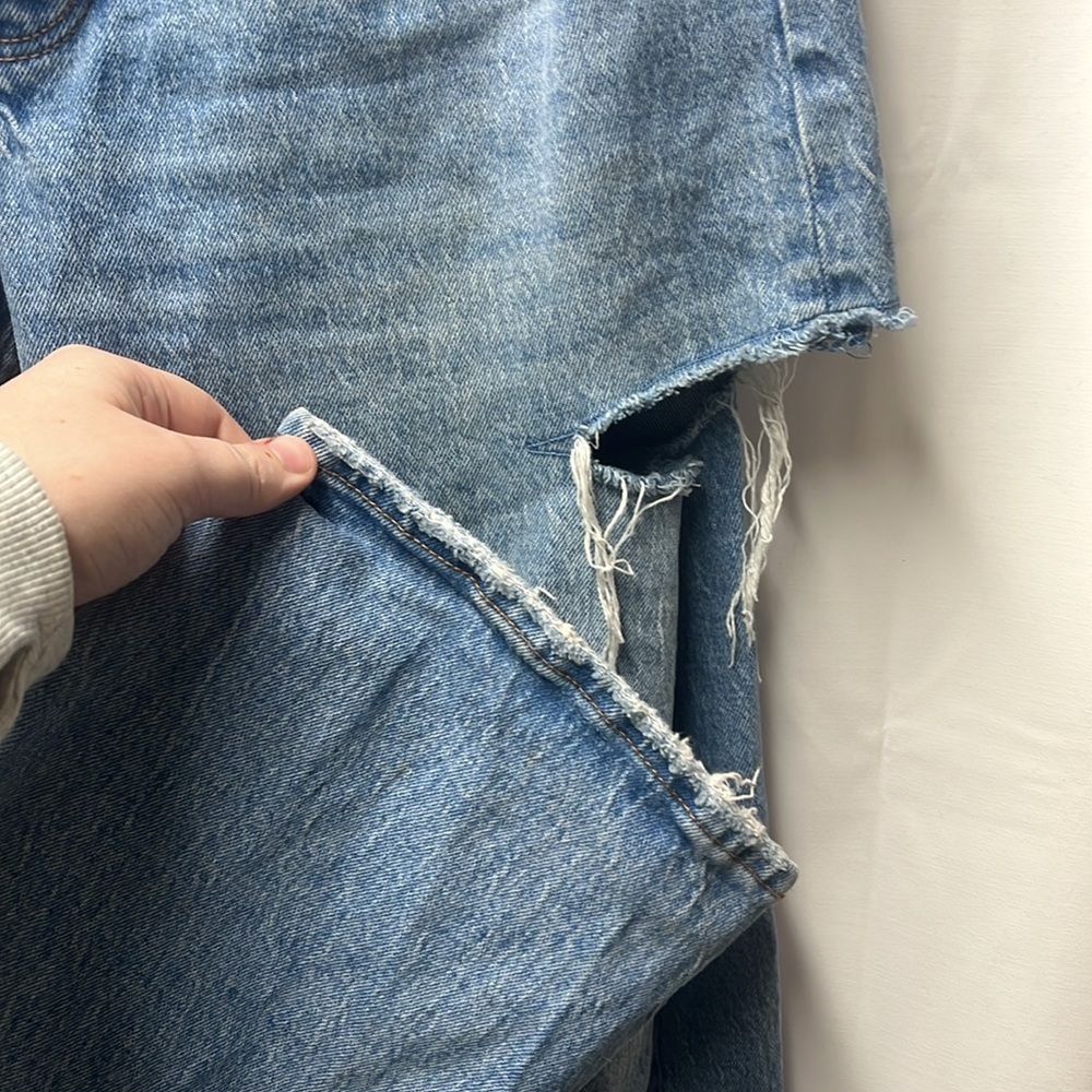 Abercrombie Blue 90s Baggy Distresses Low Rise Jeans- 28 - Picture 7 of 8